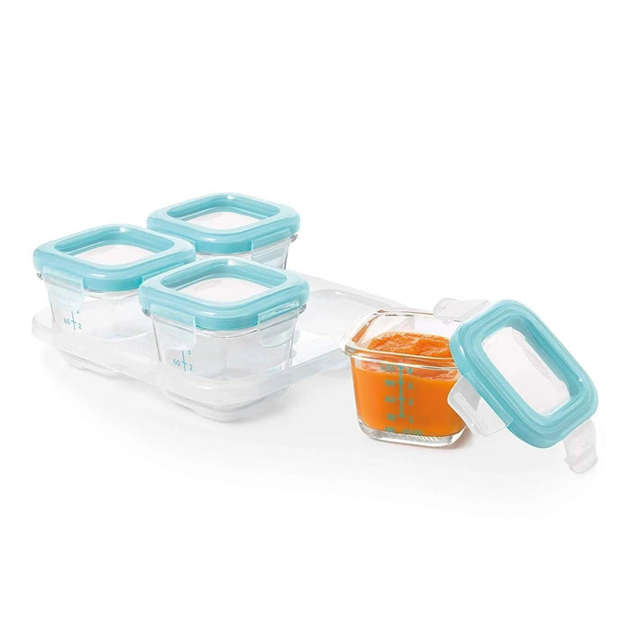 Oxo Tot® - Oxo Tot Glass Baby Blocks™ 4OZ (Freezer storage containers with tray)