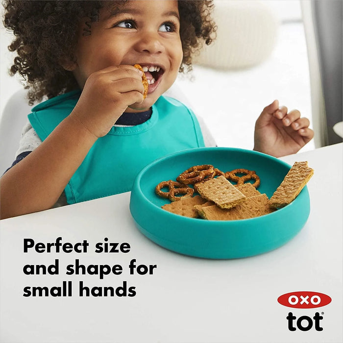 OXO Tot Silicone Divided Plate - Teal 