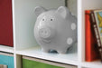 Pearhead® - Pearhead Ceramic Piggy Bank Grey Polka Dot
