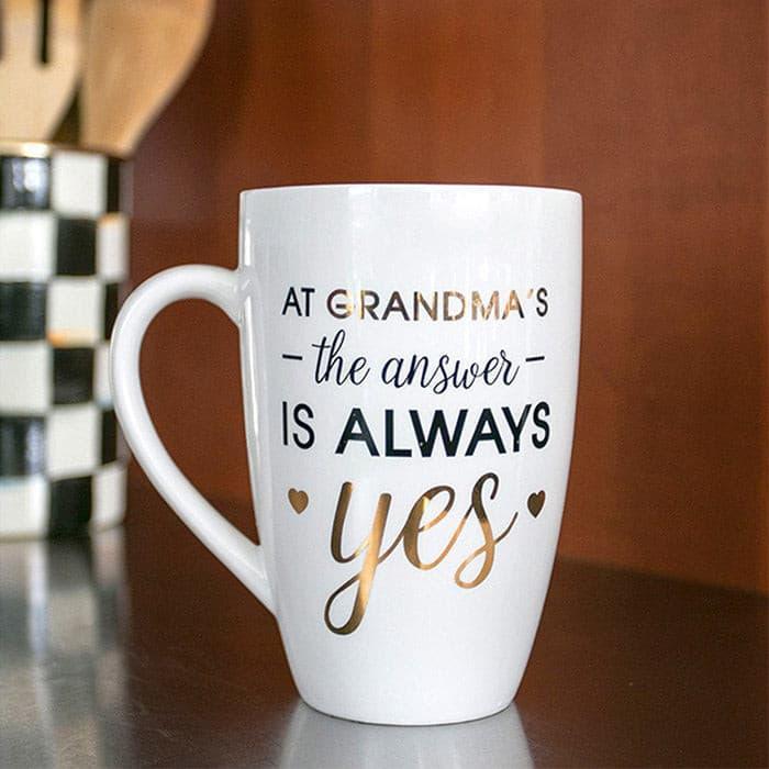 Pearhead® - Pearhead Grandma's Mug - "At Grandma's The Answer is Always Yes"