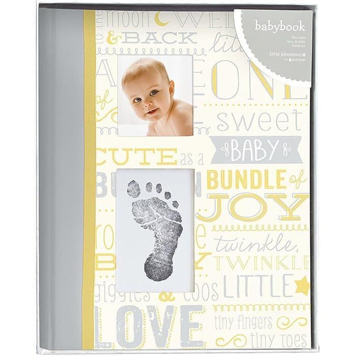 Pearhead® - Pearhead Little Blossoms Baby Memory Book & Baby Print Kit - Yellow