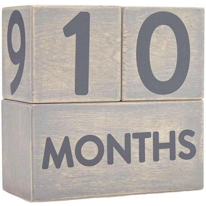 Pearhead® - Pearhead® Age & School Grades Wooden Block Set - Grey