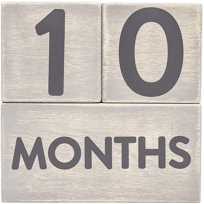 Pearhead® - Pearhead® Age & School Grades Wooden Block Set - Grey