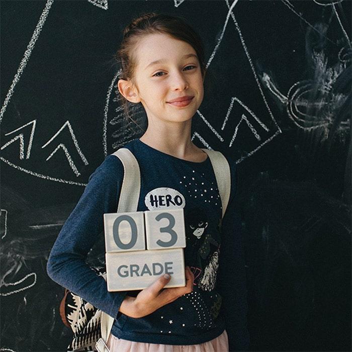 Pearhead® - Pearhead® Age & School Grades Wooden Block Set - Grey