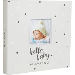 Pearhead® - Star Baby's Memory Book & Sticker Set - Grey