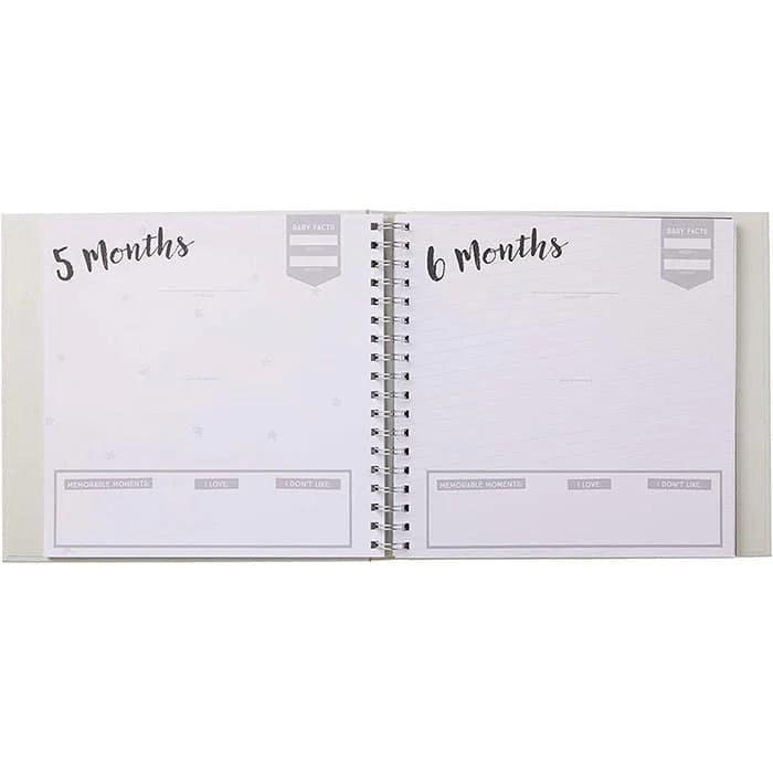 Pearhead® - Star Baby's Memory Book & Sticker Set - Grey