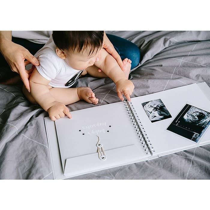 Pearhead® - Star Baby's Memory Book & Sticker Set - Grey