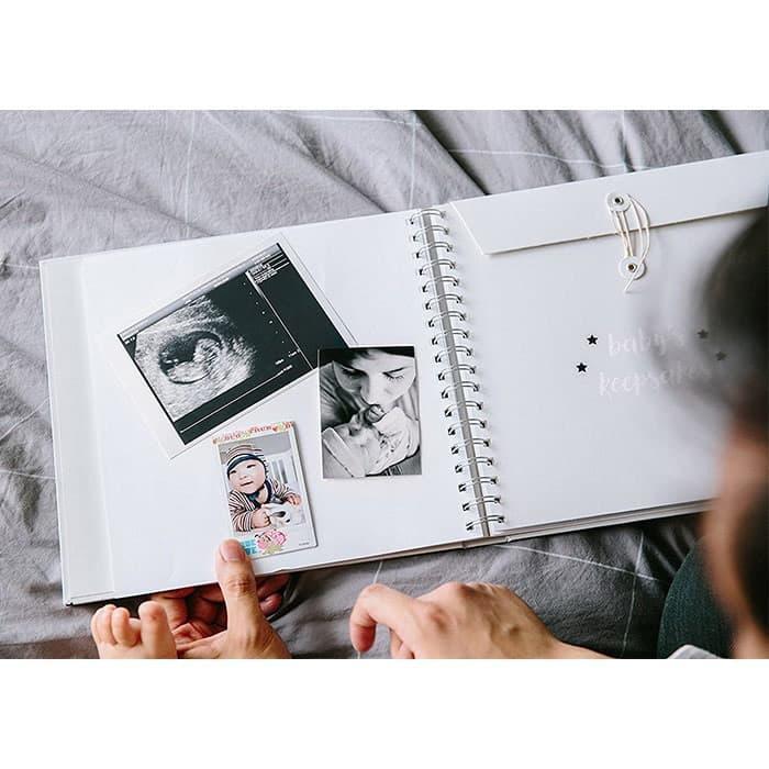 Pearhead® - Star Baby's Memory Book & Sticker Set - Grey