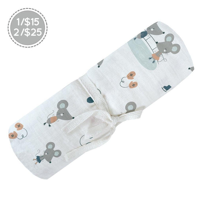 Perlimpinpin - Perlimpinpin Cotton Muslin Swaddle - Mouse