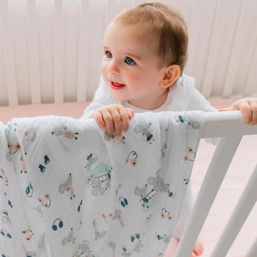 Perlimpinpin - Perlimpinpin Cotton Muslin Swaddle - Mouse