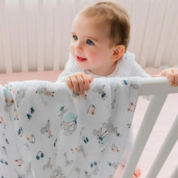 Perlimpinpin - Perlimpinpin Cotton Muslin Swaddle - Mouse