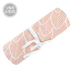 Perlimpinpin - Perlimpinpin Cotton Muslin Swaddle - Pink Leaves
