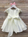 Petite Adele® - Petite Adele Satin Baptism Dress with Capped Rhinestone Sleeves