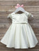 Petite Adele® - Petite Adele Satin Baptism Dress with Capped Rhinestone Sleeves