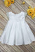 Petite Adele® - Petite Adele Satin Baptism Dress with Capped Rhinestone Sleeves