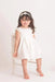 Petite Adele® - Petite Adele Satin Baptism Dress with Capped Rhinestone Sleeves