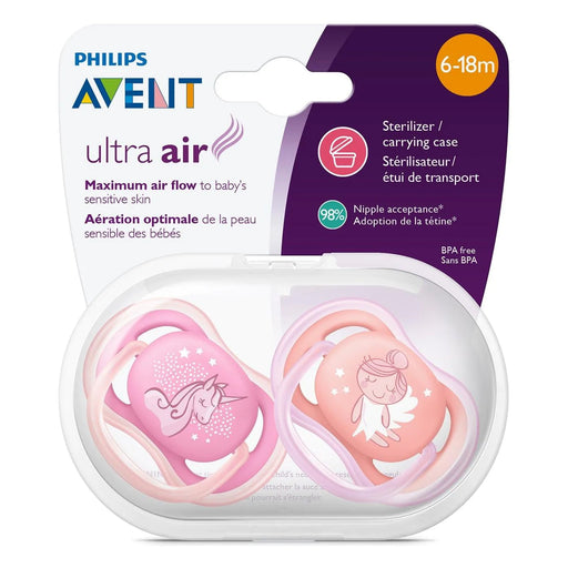 Philips Avent® - Philips Avent Ultra Air Pacifier 6-18m Pink/Peach - Pack of 2
