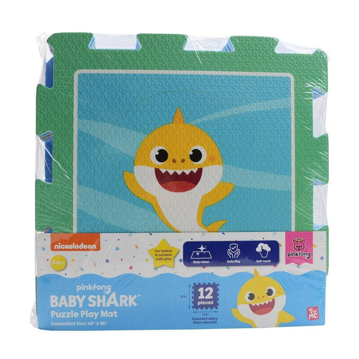 Pinkfong - Pinkfong Baby Shark - Baby, Infant Toddler - Puzzle Play Mat - Foam Floor Tiles - Non-Toxic - 12 Pieces