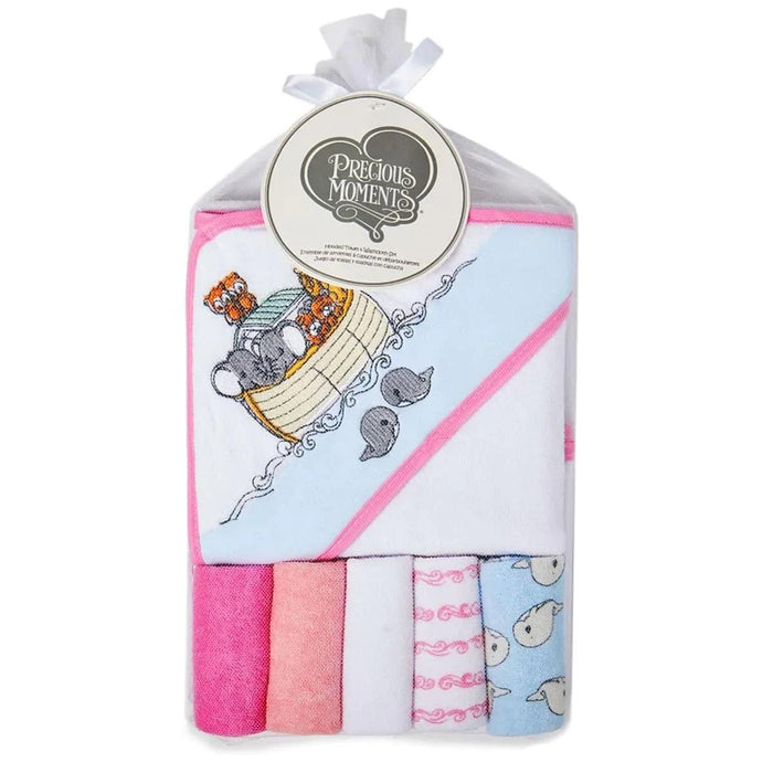 Precious Moments® - Precious Moments Hooded Towel & Washcloth - 6 Pieces Set