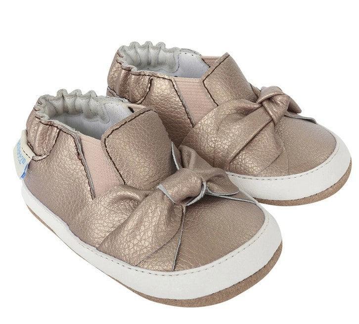 Robeez® - Robeez Girl Bella Bow Bronz Mini Shoes