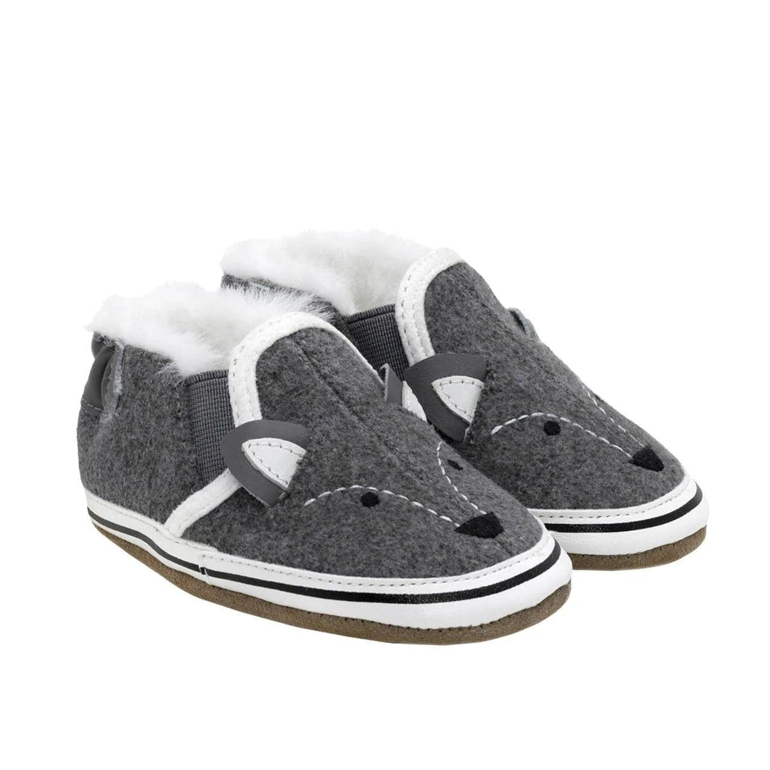 Robeez® - Robeez Soft Sole - Baby Fox - Charcoal Wool/Fur