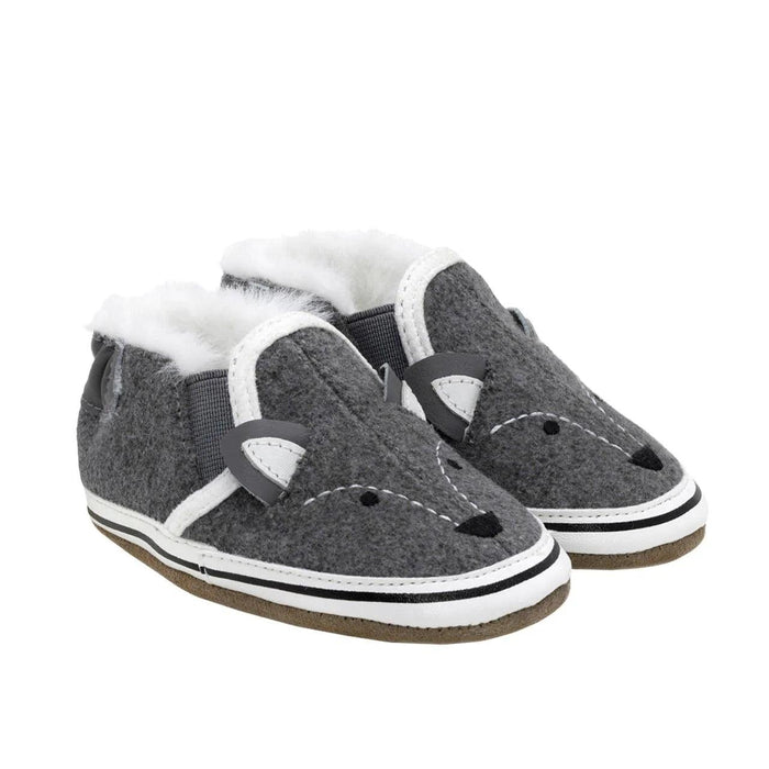 Robeez® - Robeez Soft Sole - Baby Fox - Charcoal Wool/Fur
