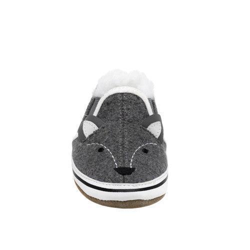Robeez® - Robeez Soft Sole - Baby Fox - Charcoal Wool/Fur