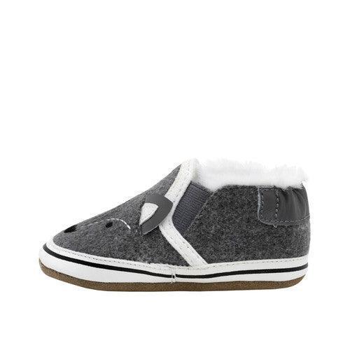 Robeez® - Robeez Soft Sole - Baby Fox - Charcoal Wool/Fur