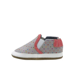 Robeez® - Robeez Soft Sole Shoes Polka Dot Polly - Grey Canvas