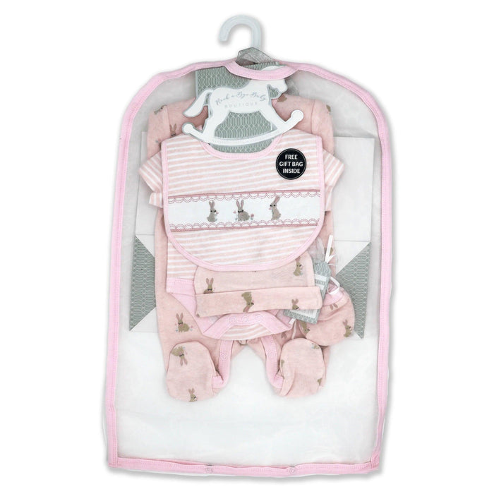 Rock-a-Bye Baby - Rock-a-Bye Baby Girls 5 Piece Mesh Bag Set: Bunny