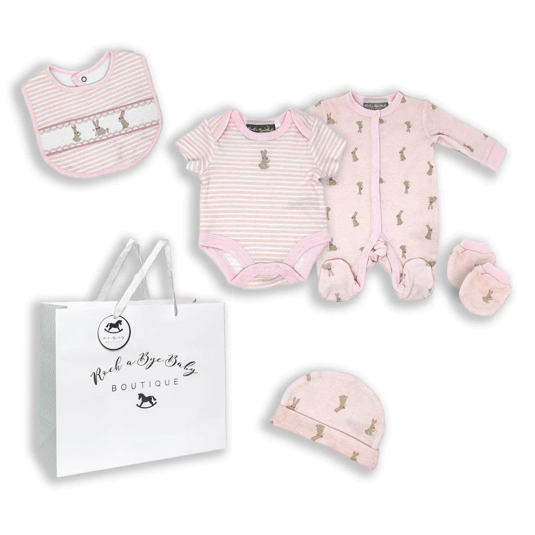 Rock-a-Bye Baby - Rock-a-Bye Baby Girls 5 Piece Mesh Bag Set: Bunny