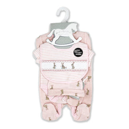Rock-a-Bye Baby - Rock-a-Bye Baby Girls 5 Piece Mesh Bag Set: Bunny