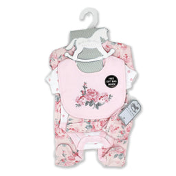 Rock-a-Bye Baby - Rock-a-Bye Baby Girls 5 Piece Mesh Bag Set: Pink Floral