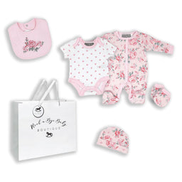 Rock-a-Bye Baby - Rock-a-Bye Baby Girls 5 Piece Mesh Bag Set: Pink Floral