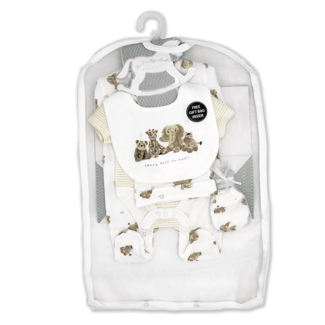 Rock-a-Bye Baby - Rock-a-Bye Baby Unisex Baby 5 Piece Mesh Bag Set: Furry Bestie