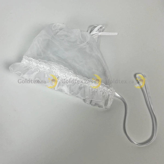 Sabaland® - Sabaland® White Baptism Dress with satin trims and rhinestone belt