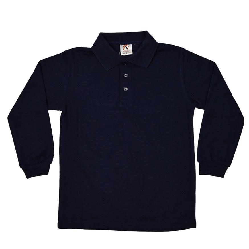 School Uniform - School Uniform Unisex Navy long sleeve polo