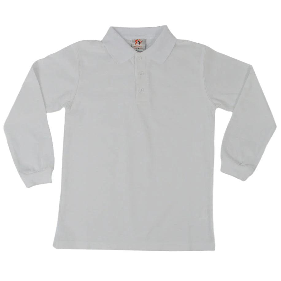 School Uniform - School Uniform Unisex white long sleeve polo