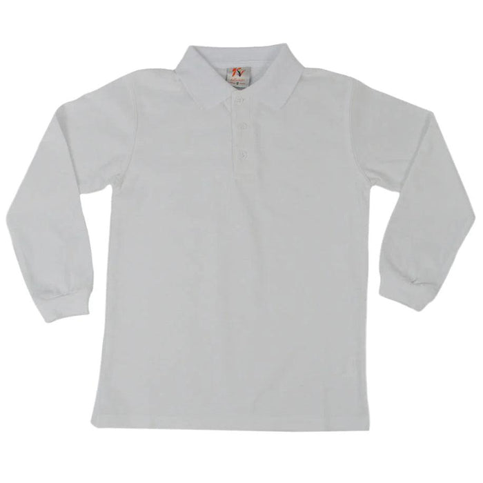 School Uniform - School Uniform Unisex white long sleeve polo