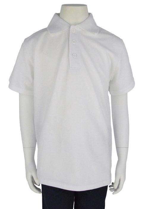 School Uniform - School Uniform Unisex White Short Sleeve Polo