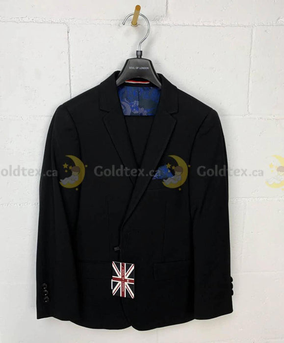 Soul of London® - Soul of London® 2 Piece Boys Black Suit
