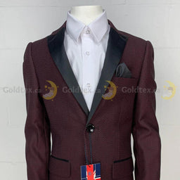 Soul of London® - Soul of London® Kids Burgundy Tuxedo with Black overlay