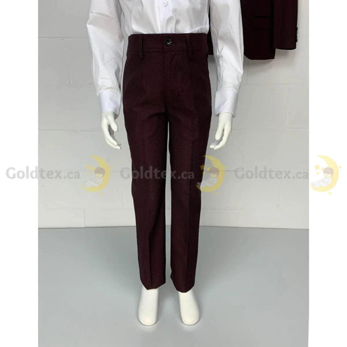 Soul of London® - Soul of London® Kids Burgundy Tuxedo with Black overlay