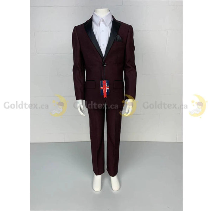 Soul of London® - Soul of London® Kids Burgundy Tuxedo with Black overlay