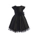 Sweet Kids® - Pleated satin & peek a boo tulle dress with bow - SK711