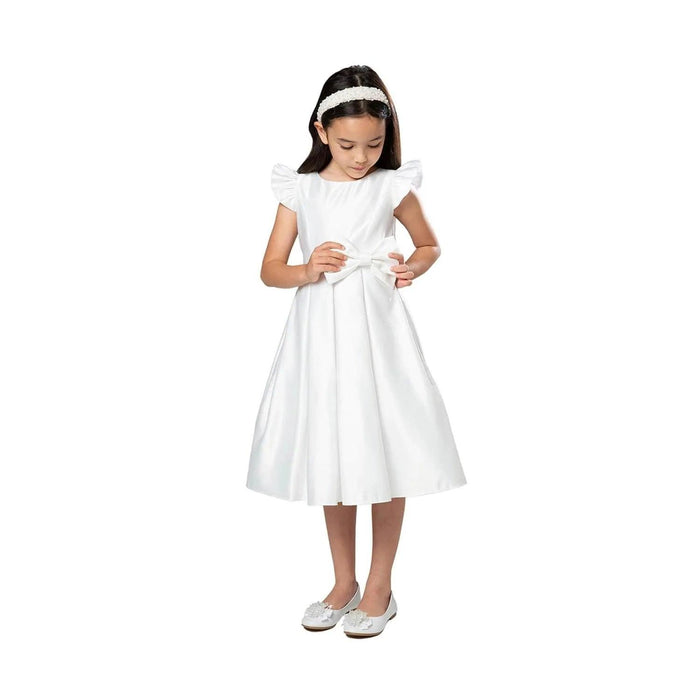 Sweet Kids® - Satin pleated flutter sleeve with bow detail - SK930