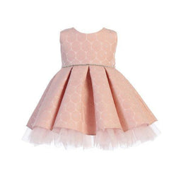 Sweet Kids® - Sweet Kids® Full Pleated Metallic Jacquard Easter Dress SKB788