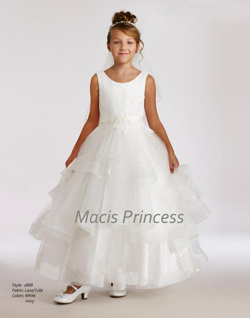 Macis Design® - Macis Design Girl Dress 1868 - Ivory