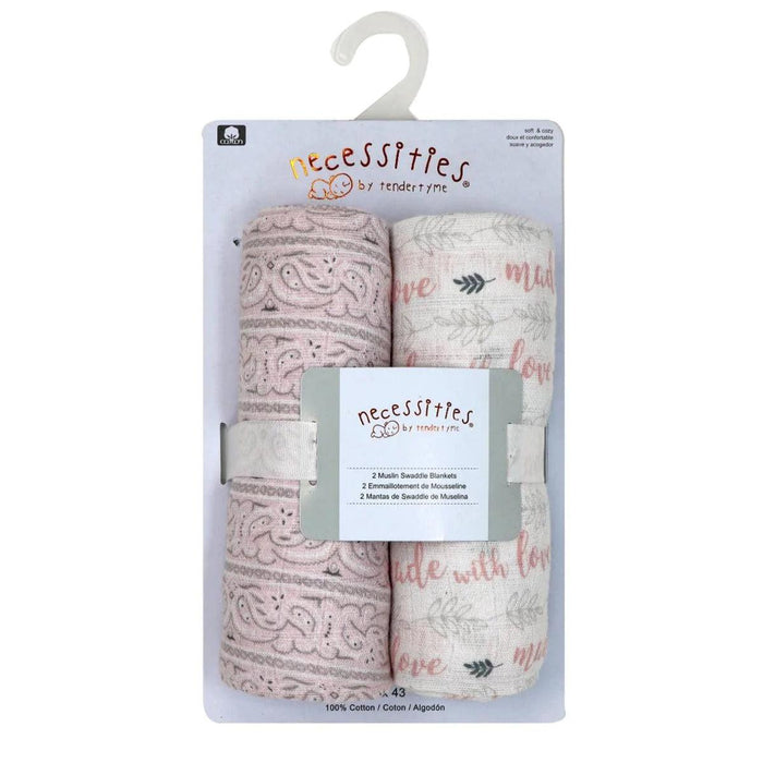 Tendertyme® - Tendertyme® Muslin Swaddle Blankets - 2 Pack