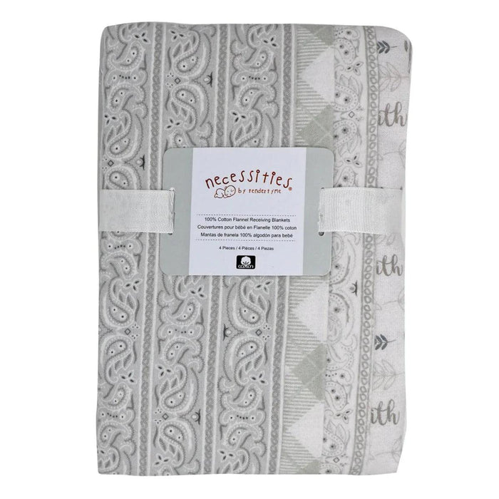 Tendertyme® - Tendertyme Receiving Cotton Flannel Blankets - 4 Pack